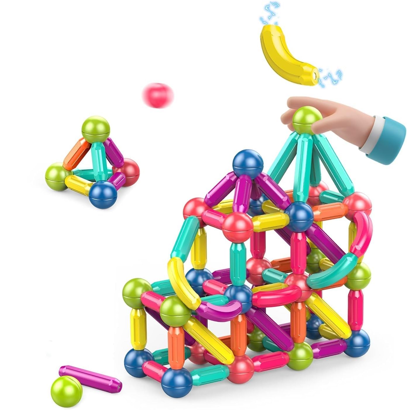 See full amazon price history chart for YOTYM Magnetic Balls and Rods Set, Magnetic Building Set, Magnetic Balls and Sticks - Featuring Safe, Extra-Strong, Montessori Toys STEM Stacking Toys for Boys & Girls 3+ Best Gift (26 PCS) YOTYM Magnetic Balls and Rods Set, Magnetic Building Set, Magnetic Balls and Sticks - Featuring Safe, Extra-Strong, Montessori Toys STEM Stacking Toys for Boys & Girls 3+ Best Gift (26 PCS) (B0D3DV6NWW) Amazon Price History, Amazon Price Tracker