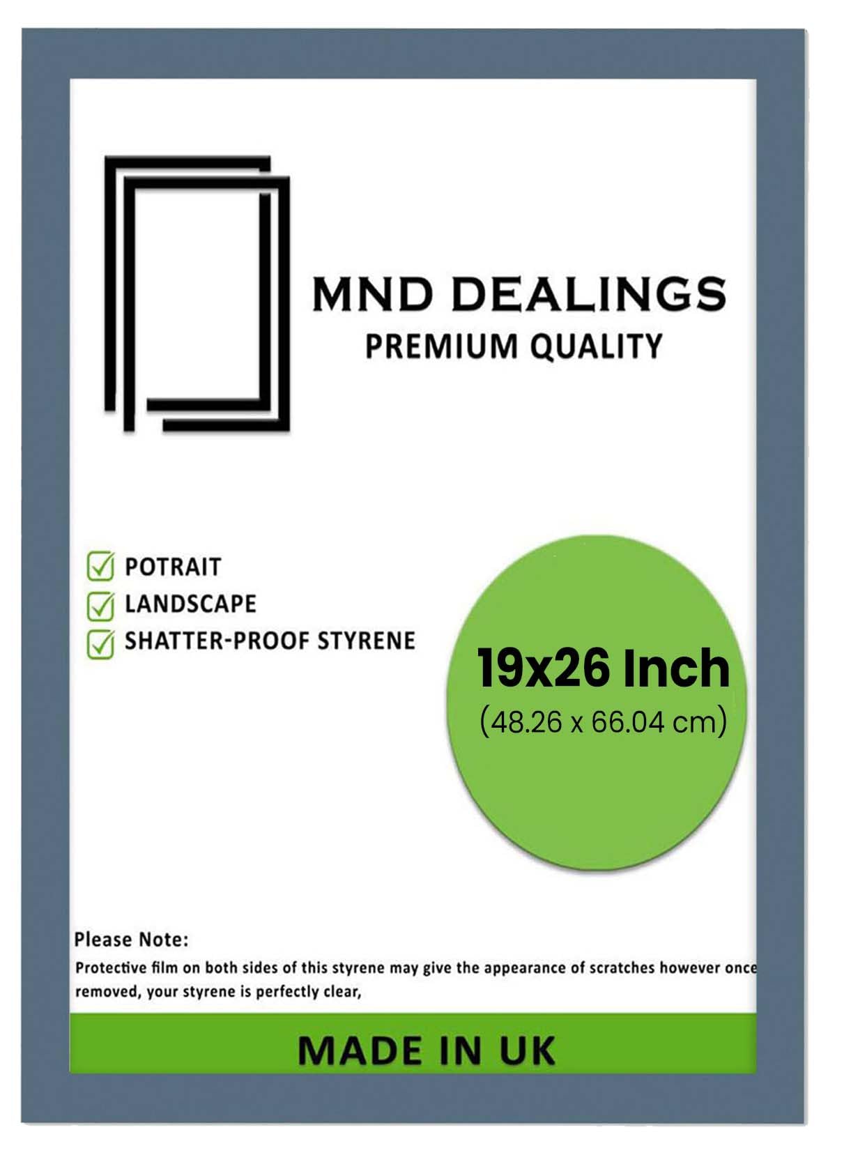 MND Dealings 19x26 inch (48.26 x 66.04 cm) Photo Picture Classic Design - Home Décor Frame Gifting – Made of Solid MDF Wood - Office, Hotel, Photo, Gallery Art (Dark Grey)