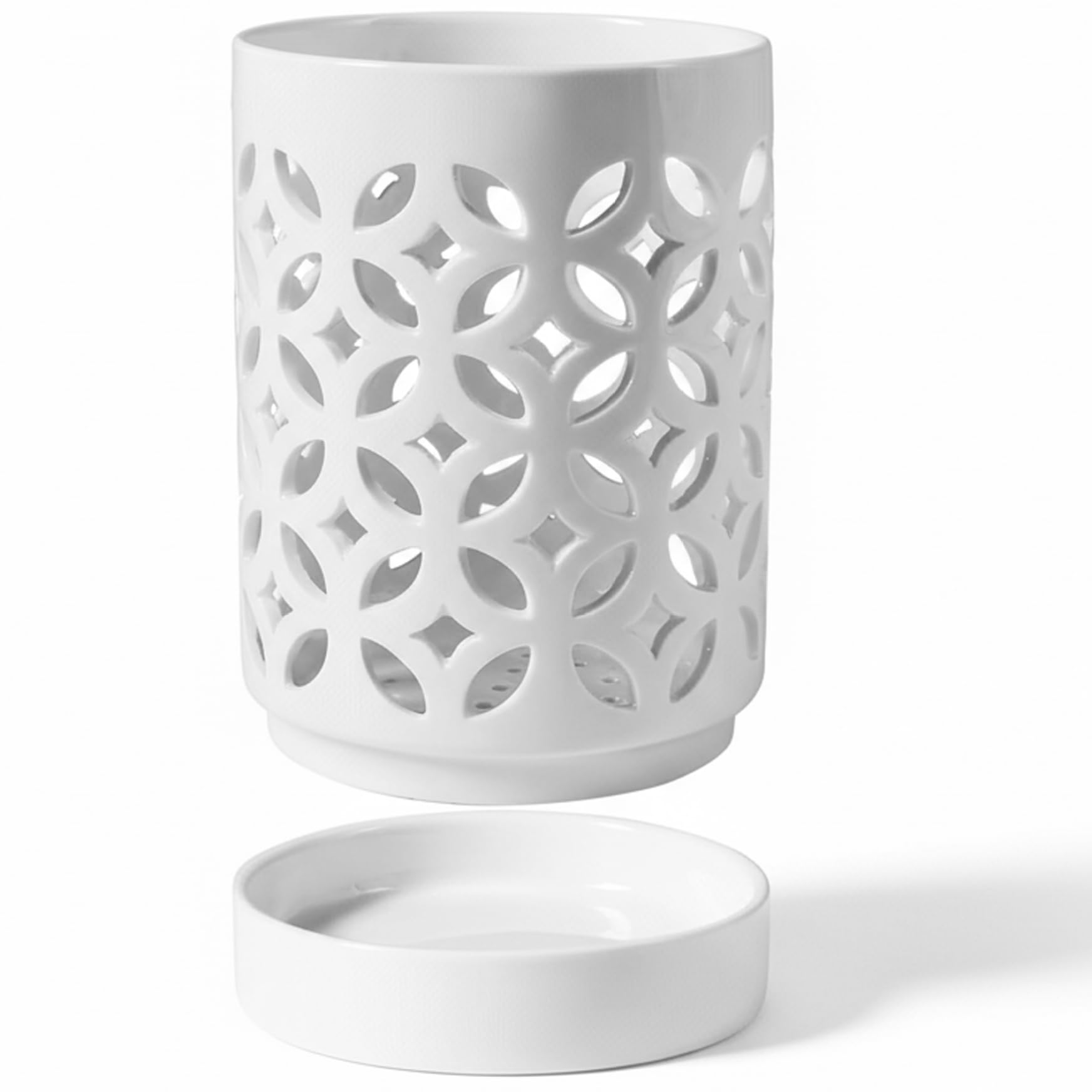 Perodlly Orchid Pots with Holes 4 Inch Ceramic Orchid Pots with Saucer for Repotting Breathable Plant Pot for Healthy Plant Growth White.