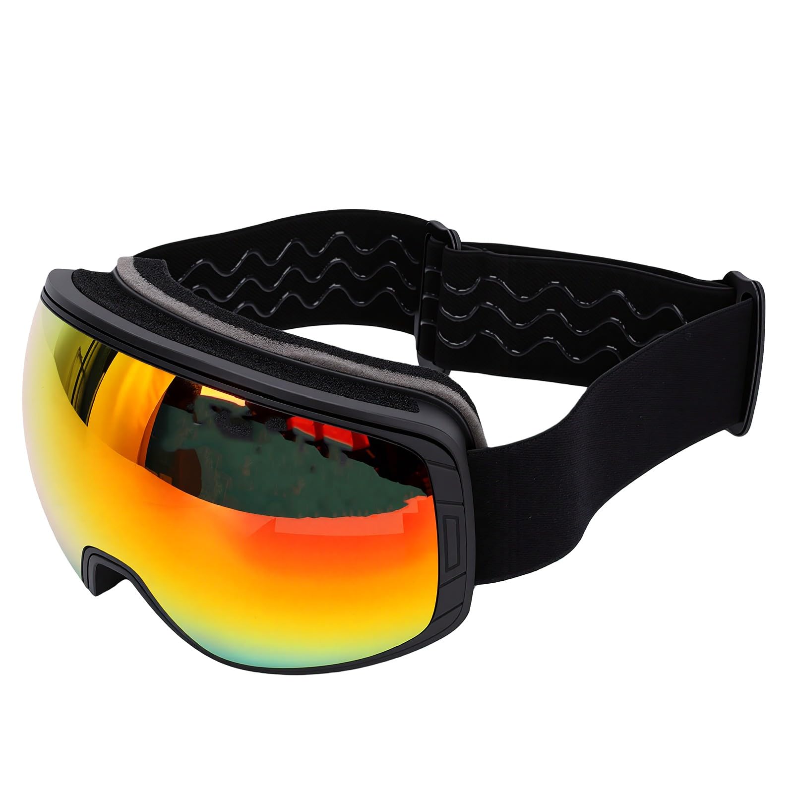 Magnetic Ski Goggles, OTG Design for Glasses | Anti-buée, sangle réglable, verres double couche, léger, sports d\'hiver