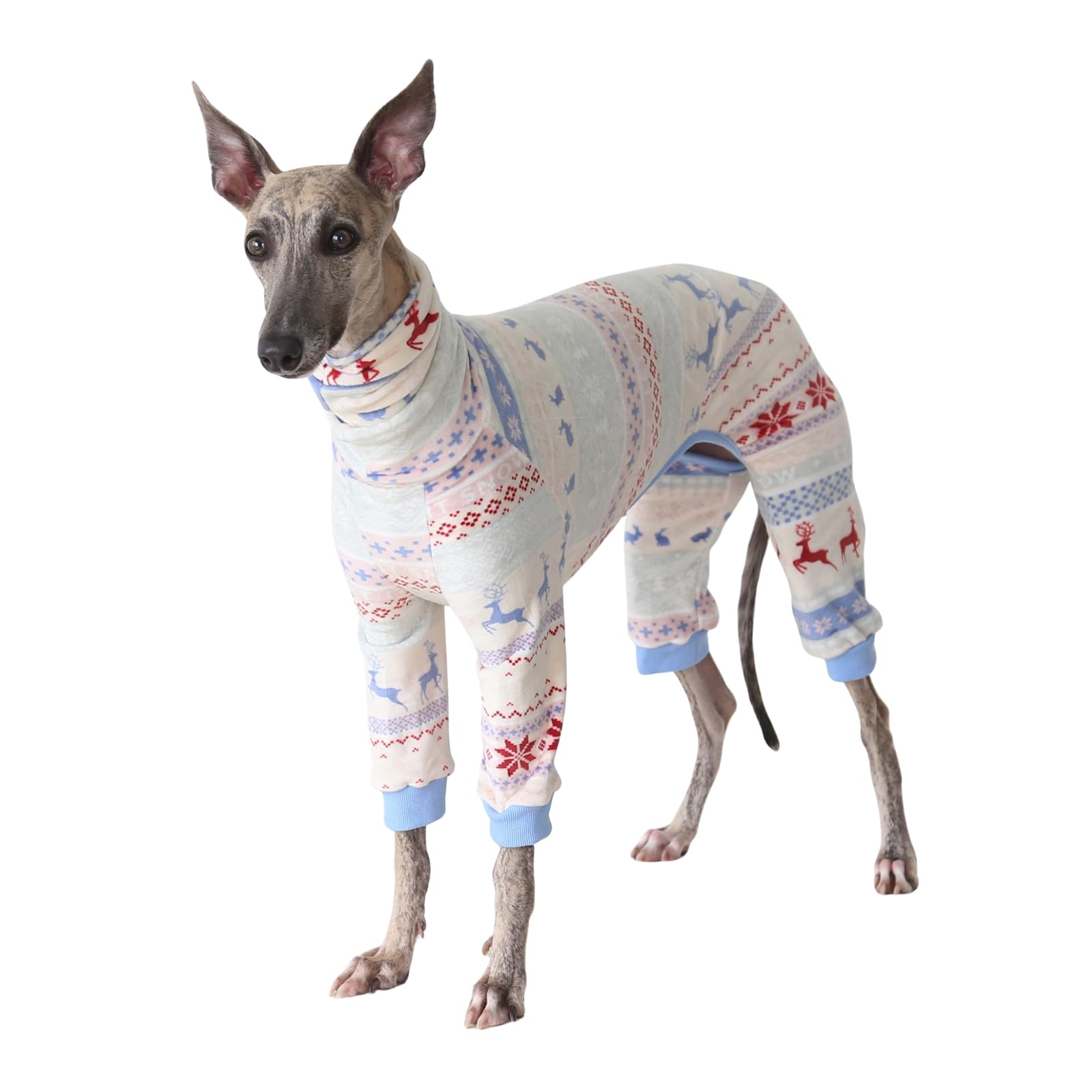 Greyhound Jumper,Whippet Cotton Pajamas Dog Onesie Dogs Jumpsuit (Light Blue, XXL)