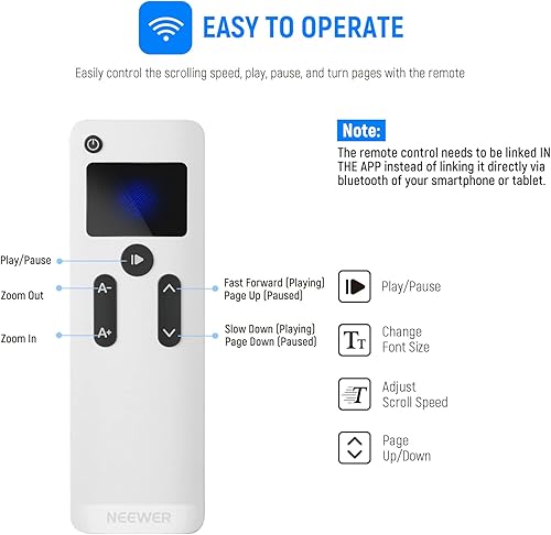 Miniatura 2 de NEEWER Teleprompter de aluminio X12 con control remoto RT-110 (conectado a través de Bluetooth en la aplicación NEEWER Teleprompter) y funda de