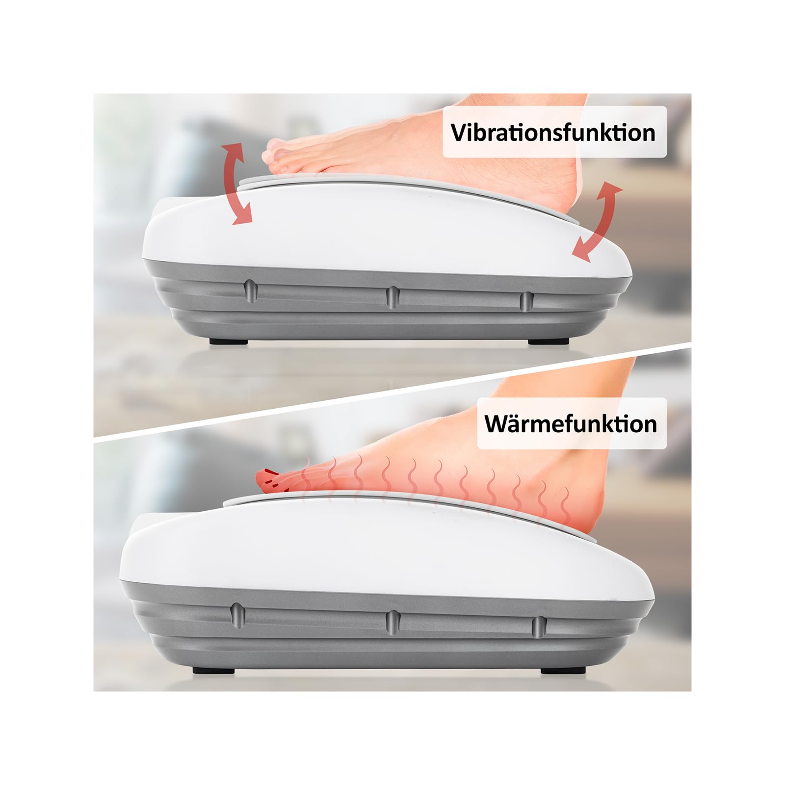 Genius Feelvita Acticur Fußmassagegerät,elektrisch mit Wärme Funktion, 10 Geschwindigkeitsstufen, Massage mit Vibration für Beine und Füße, moderne Vibrationsplatte mit Fernbedienung