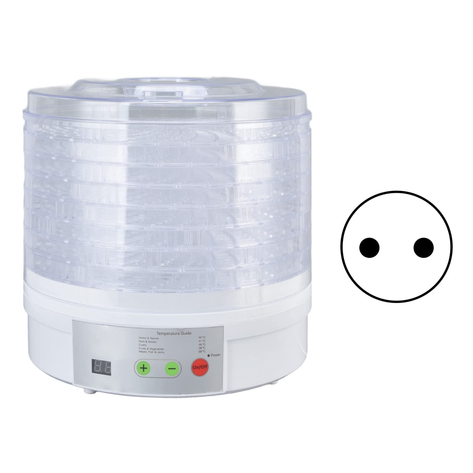 TOPINCN Dörrgerät, Lebensmitteltrockner, Spülmaschinenfest, Leicht zu Reinigen, 350 W, 8 Fächer, BPA-freies Gemüse (EU-Stecker 220 V)