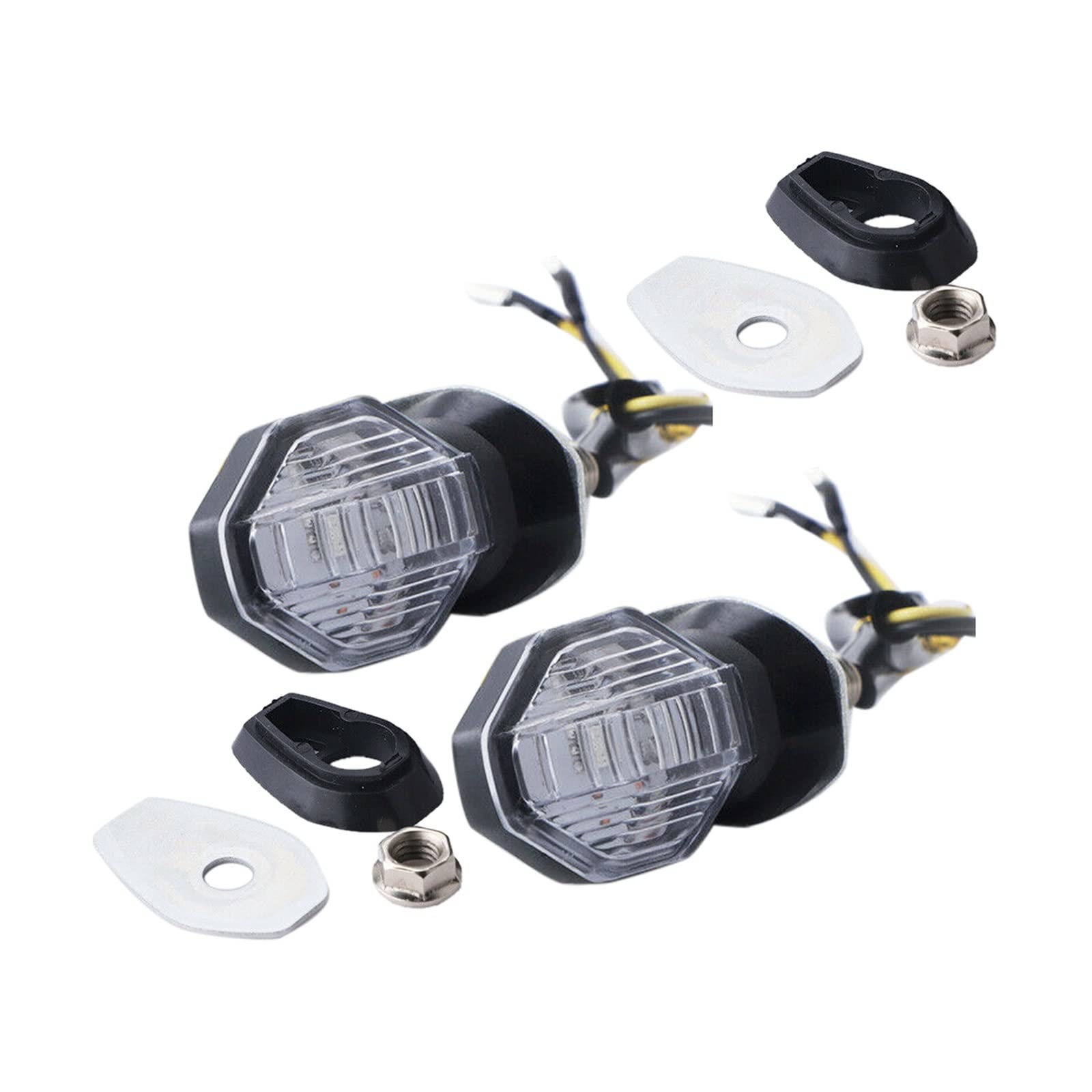 Oświetlenie tablicy rejestracyjnej 1 Para Przedniego Lewego Prawego Kierunkowskaz LED Migacz Bursztynowy Do Motor Terenowy 12V Motocykl