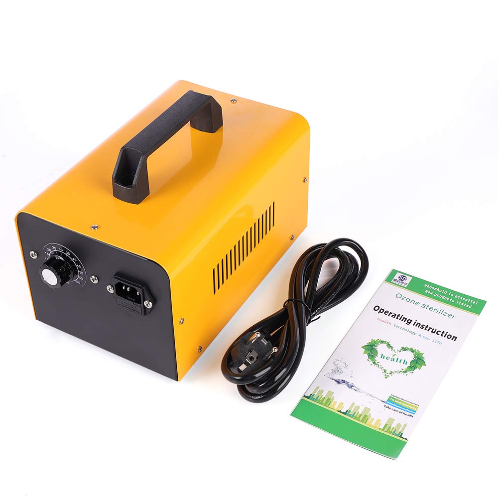 Topchances - Generador de ozono de comercio de ozono, 16 G/h, purificador de aire industrial para habitación, ahumado, coches y animales domésticos (amarillo)