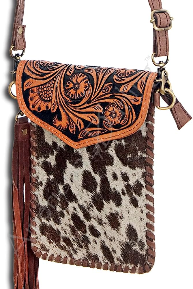 American Darling Messenger Hair On-Genuine Leather Western Women Bag Handbag Purse | Crossbody for Cute