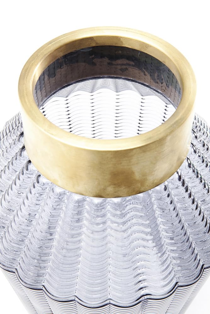 Kare Design Vase Barfly, Gris, Verre, Diamètre 21 cm, Vase Decoratif pour Fleurs, Deco Intérieur, Decoration Chambre, Salon, Maison, 30 x 20,5 x 20,5