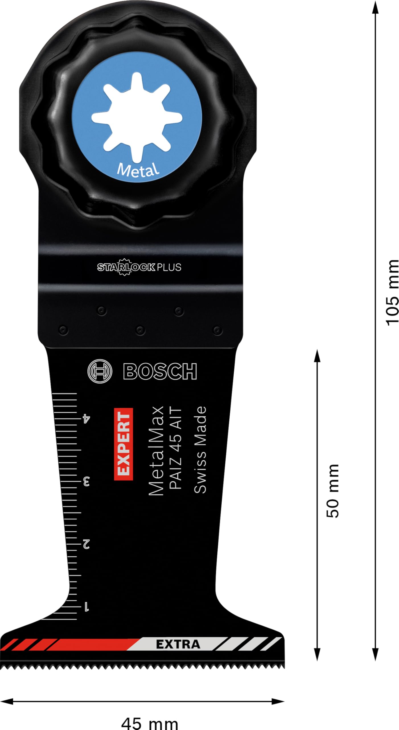 Bosch Professional 1x Lame per Utensili Multifunzione Expert MetalMax PAIZ 45 AIT per Acciaio, Acciaio Inossidabile, Larghezza 45 mm, Accessorio Utensile Multifunzione