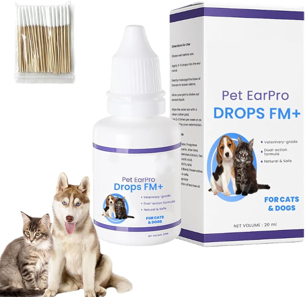 Ashopfun Rzxeaear Cleaner, Pet EarPro Drops, Ear Infection Treatment Drops,Effectively Relieves Ear Itching, Gentle and Refreshing Formula, Ideal for Daily Ear Care for Cats and Dogs (1 Pcs)