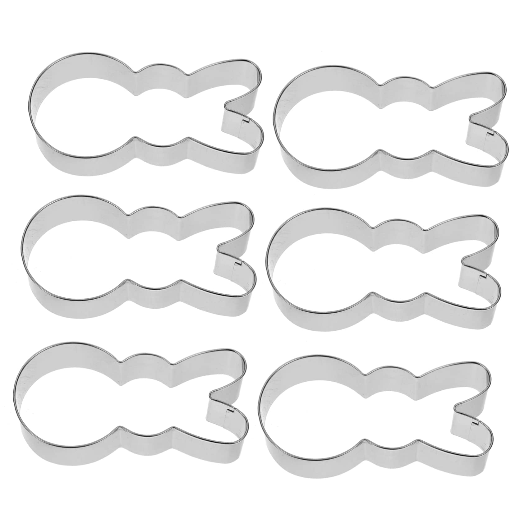 PRETYZOOM 5 Juegos Cortador De Galletas De Conejo Favor Equipo Tortita Kitchen Gadgets Cortadores De Galletas De Pascua Precioso Molde Para Galletas Acero Inoxidable Silver 6 Piezas * 5