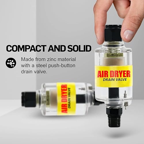 Miniatura 7 de LE LEMATEC Separador de agua con compresor de aire produce aire seco limpio filtro de compresor de aire y secadora de aire con válvula de drenaje