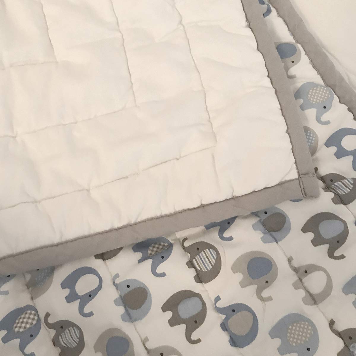 effe bebe 100% Cotton Baby and Toddler Play Mat for Sensitive Skin 36”x50” Vera Elephant Blue