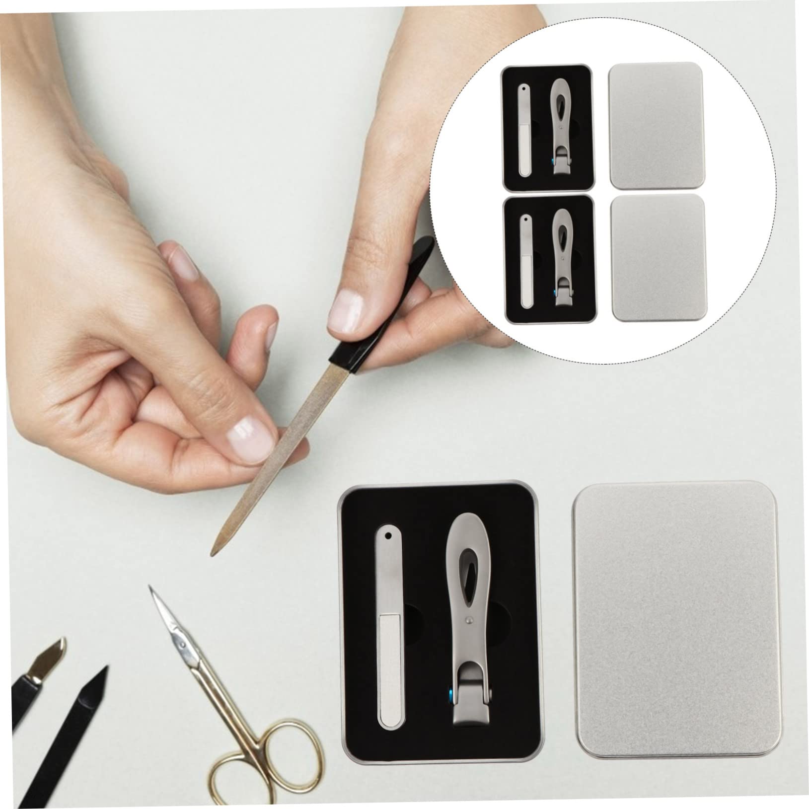 Set Tagliaunghie 2 Pezzi in Acciaio Inossidabile Argento