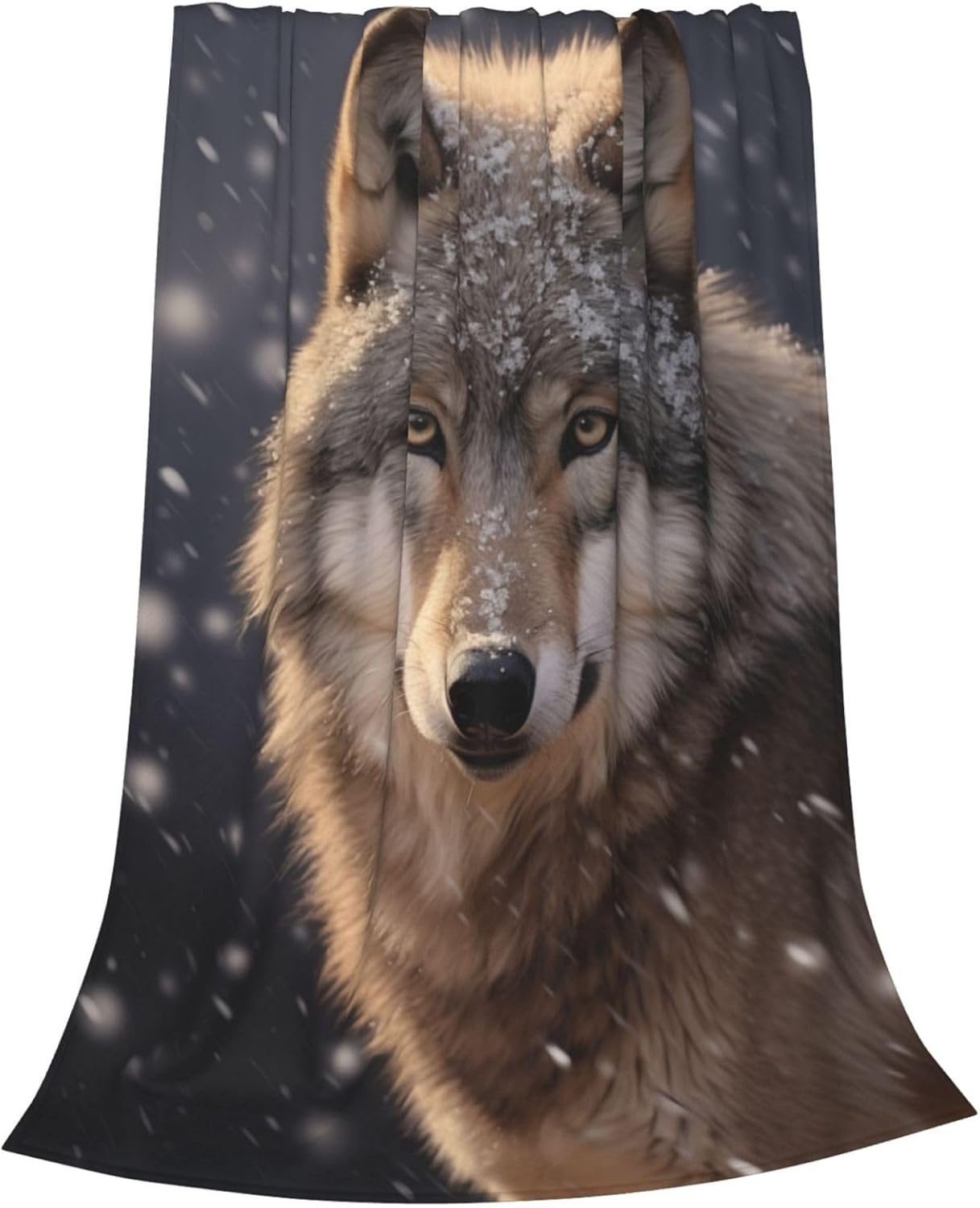 Wolf Blanket Gifts for Women Men Girls Boys Snow Wolves Flannel Throw Blankets for Home Decor Couch Bed Sofa Soft Fuzzy Lightweight for All Season 60x50 Inches - Image 2