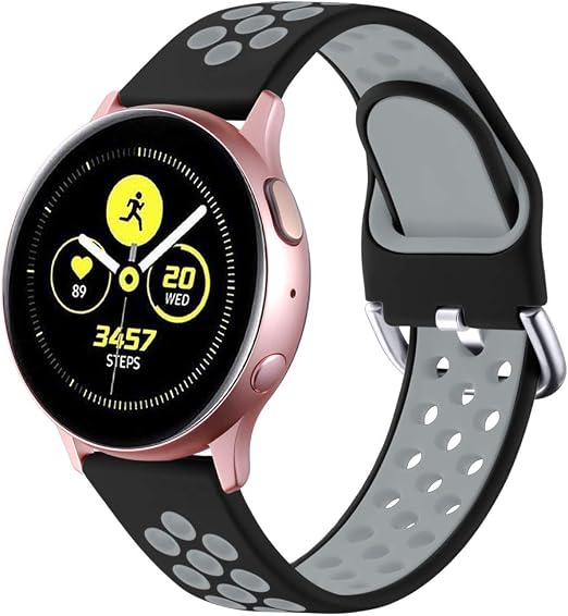 Amazon.com: LEOMARON Bandas para Samsung Active 2 bandas de reloj de 1.732  in 1.575 in, Galaxy Watch Active Bands, Galaxy Watch 3 Band 1.614 in, 0.787  in de silicona suave transpirable correas