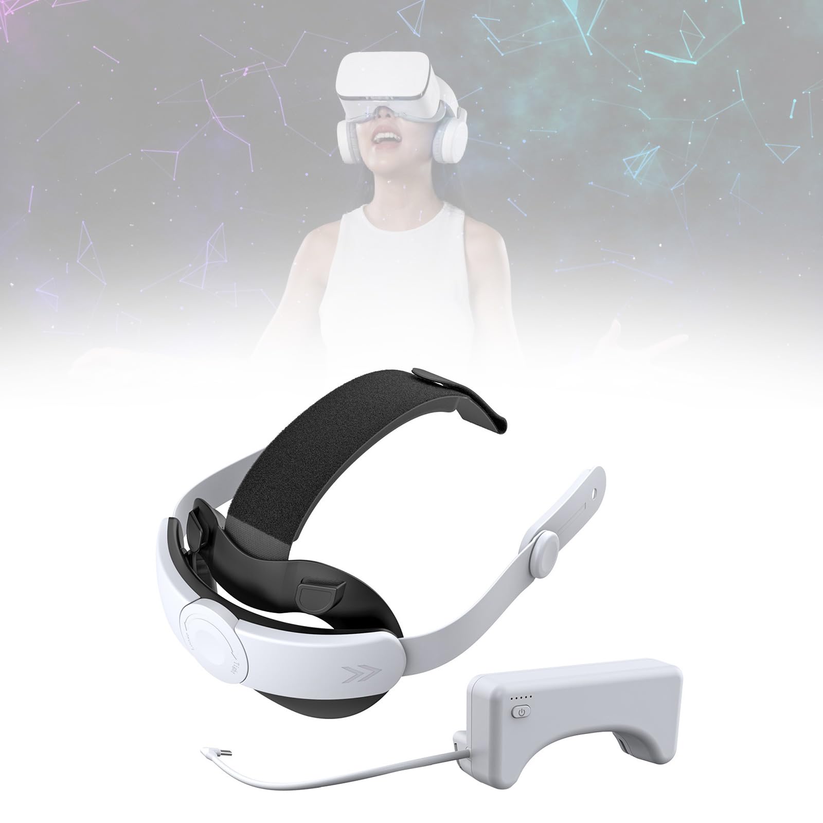Diadema con batería para 3 / 3S 18500 MWh, correa de carga rápida de repuesto para mayor comodidad y tiempo de reproducción, auriculares de realidad virtual, acolchado cómodo
