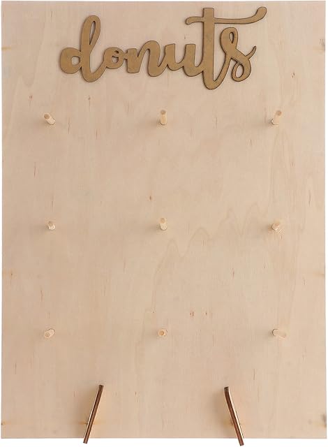 Reusable Donut Stand Display Holder Wooden Doughnuts Rack with 9 Bamboo Stick for Wedding Birthday Party New Year Christmas