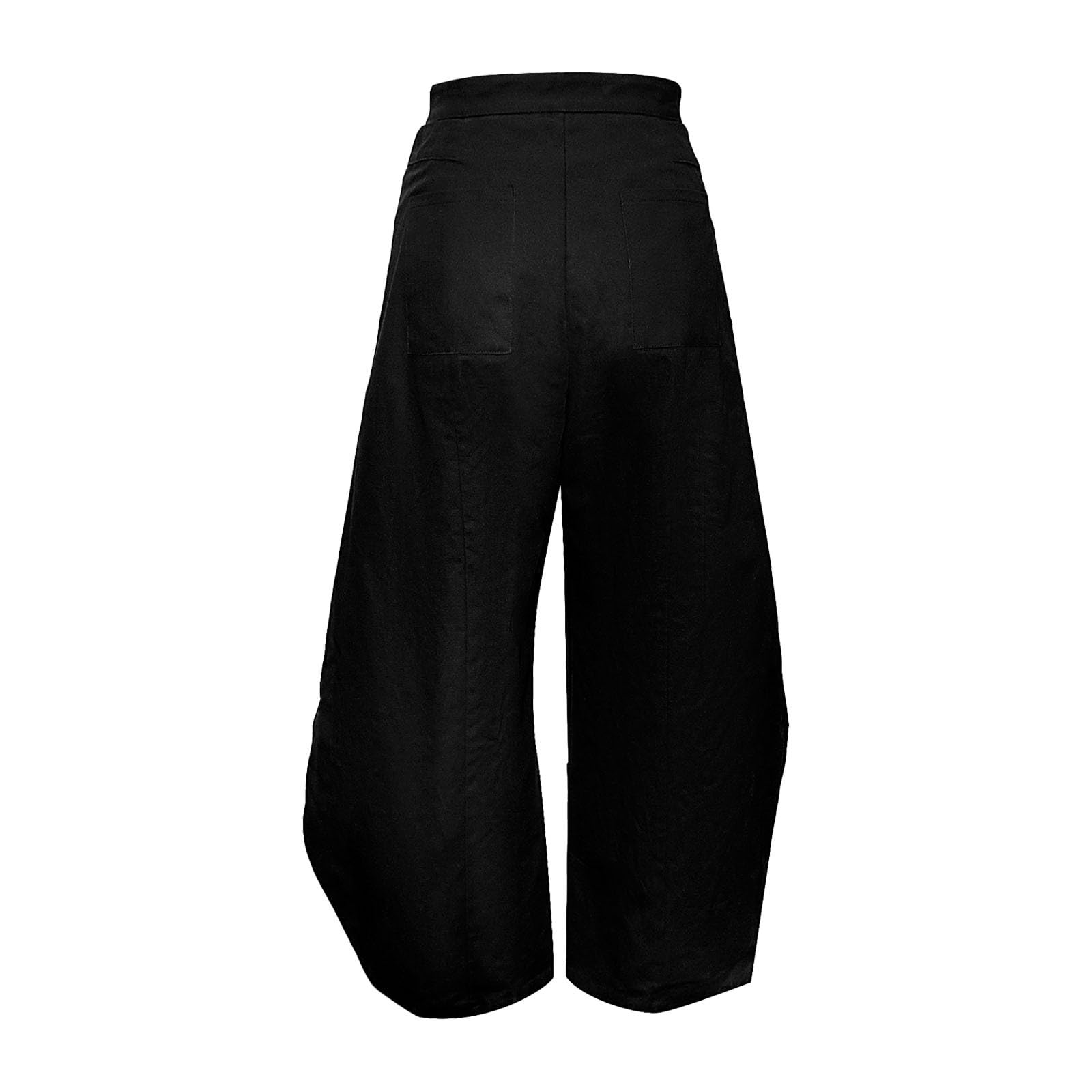 Generisch Pantalones envolventes para mujer, pantalones anchos para el tiempo libre, con botones, cómodos, pantalones de verano, pantalones de algodón, pantalones de pierna recta, pantalones