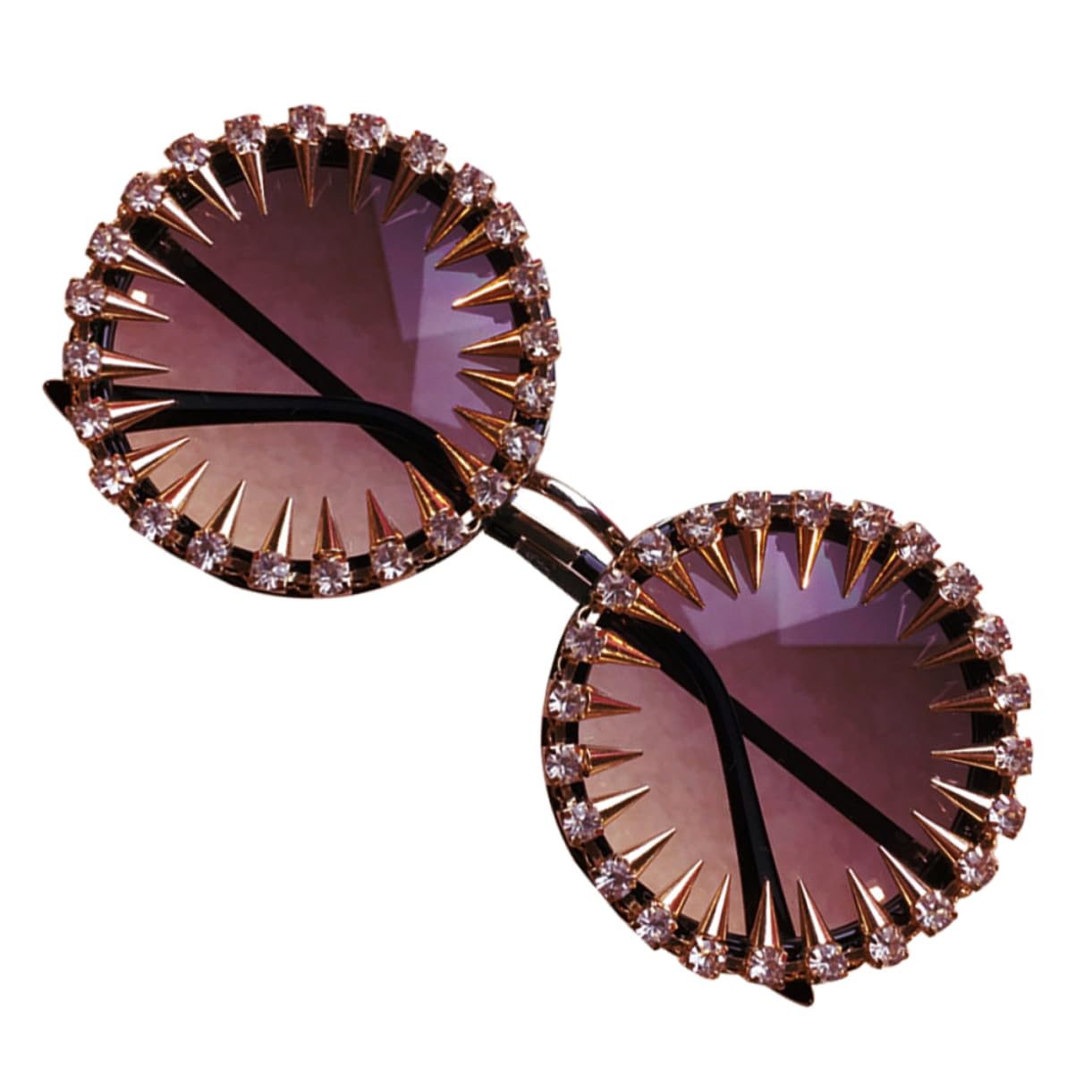 BESPORTBLE Occhiali da sole occhiali di moda anni '70 a forma di retrò annata sunglasses occhiali con rivetti borchiati occhiali rivettati occhiali alla moda occhiali per donna PC Black