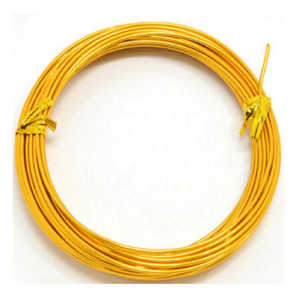 POLYBAGSTORES 1.5mm x 10 Metres - GOLDEN - Aluminium Craft Wire, Jewellery Modelling Florist Wire Findings - Available in 26 Colours