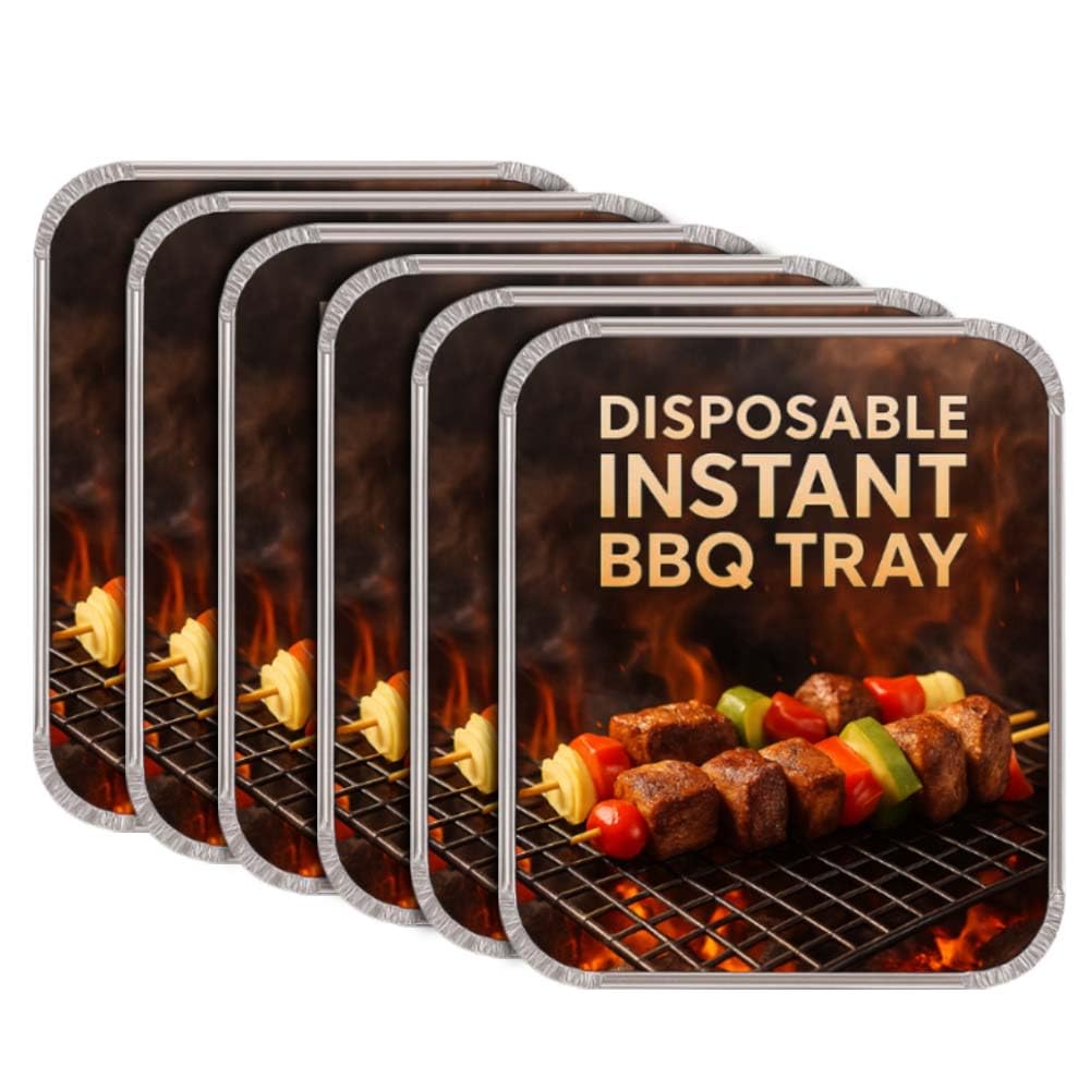 Disposable BBQ Instant Grill Charcoal Instant Light Charcoal Barbecues Grill Tray Outdoor Camping Summer Garden 6 Pack