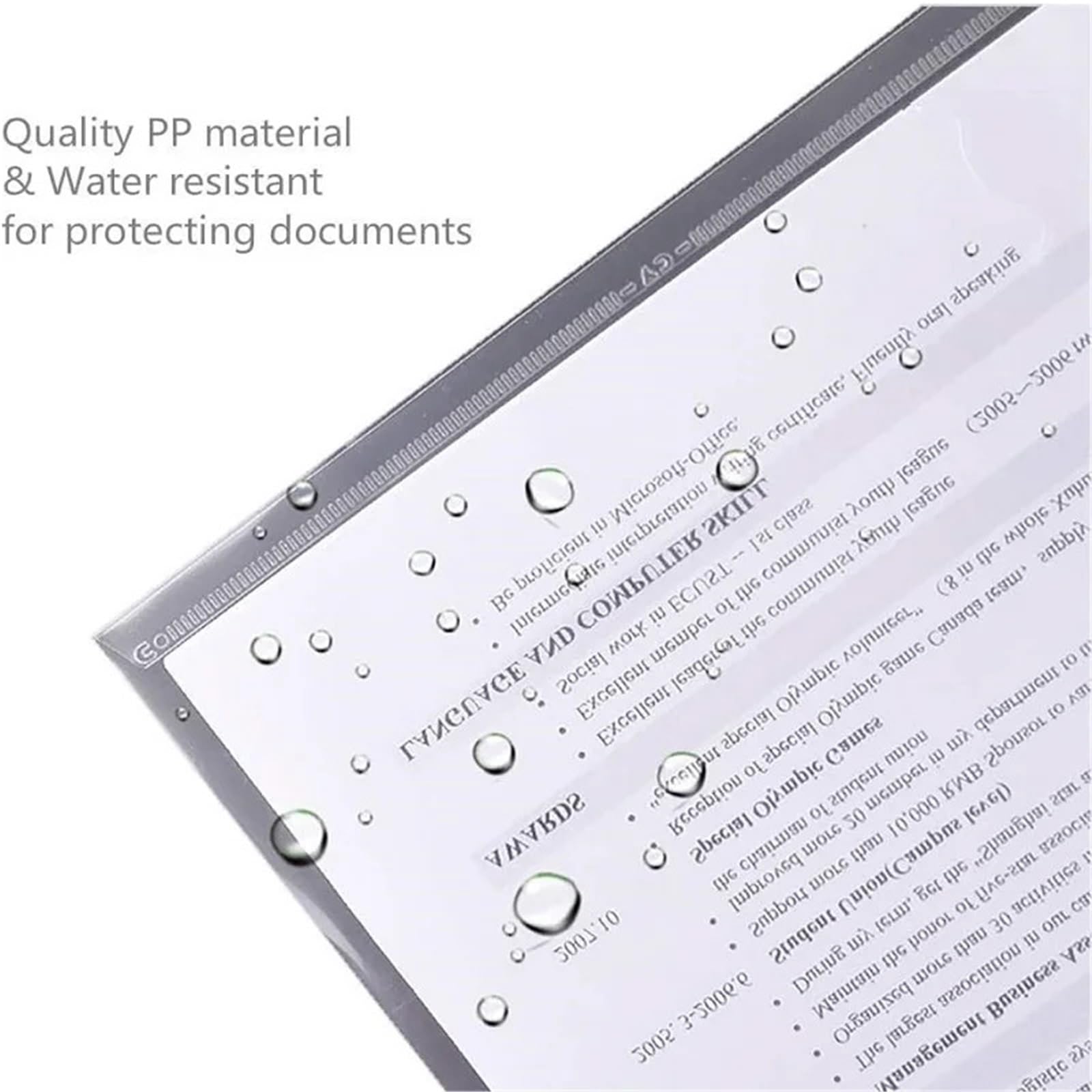 Buste di plastica 36 pezzi Cartelle archiviazione trasparenti riutilizzabili impermeabili A4 con chiusura bottone a pressione for forniture scolastiche, domestiche e for ufficio(Blue)