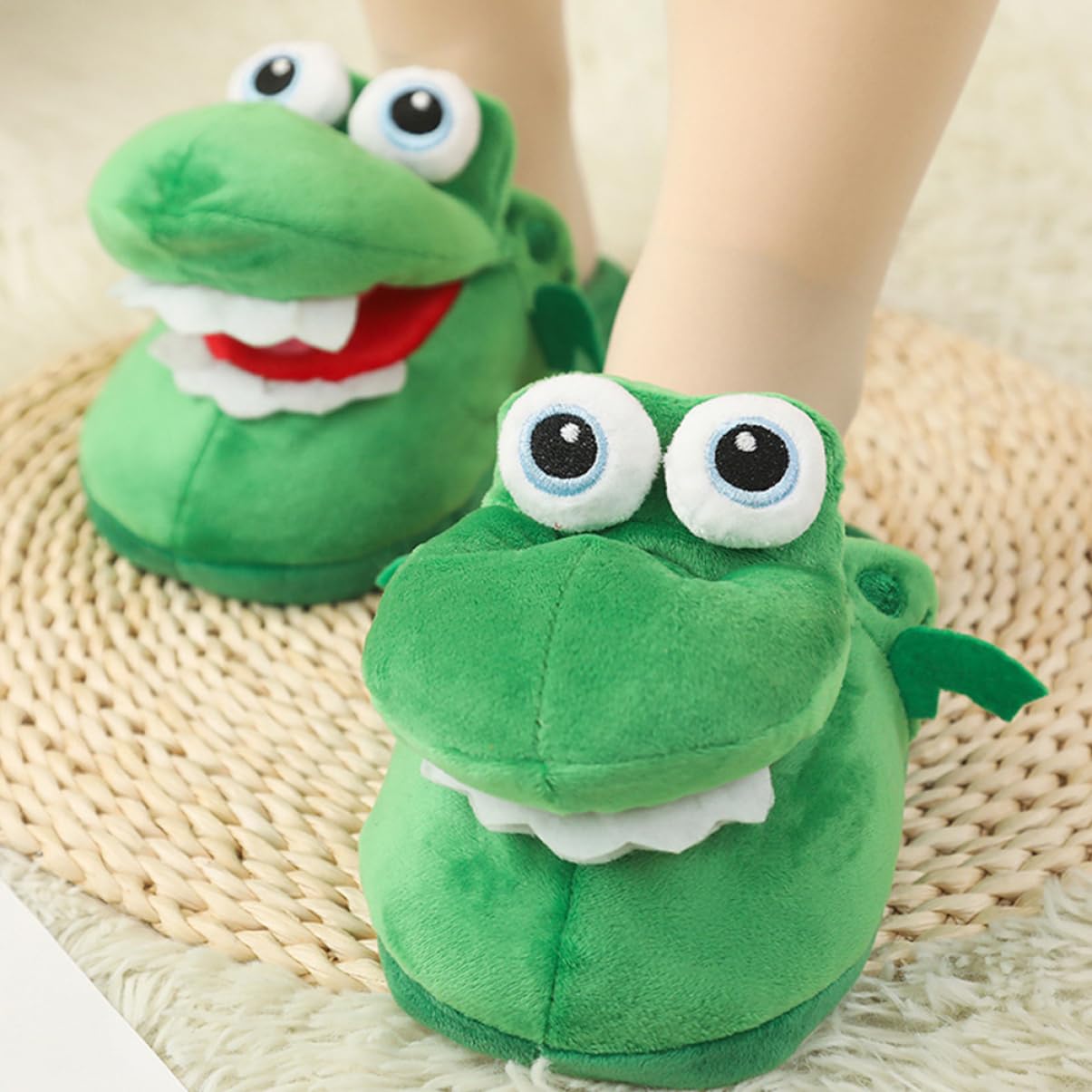 Pantuflas De Cocodrilo Parodia Zapatillas Unisex Para Hombre y Mujer Zapatillas De Rana Zapatillas De Interior Zapatillas De Hombre Lindas Zapatillas Zapatilla Cómoda Green