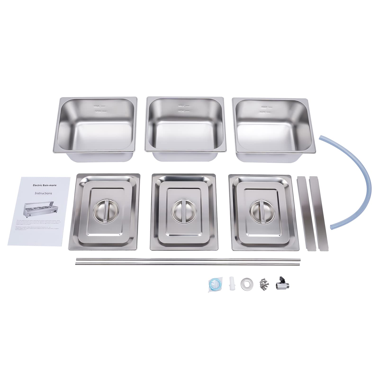 Chafing Dish, scaldavivande elettrico da ristorante, 1200 W, piano di lavoro elettrico per alimenti, 6,34 quart con targa in vetro temperato