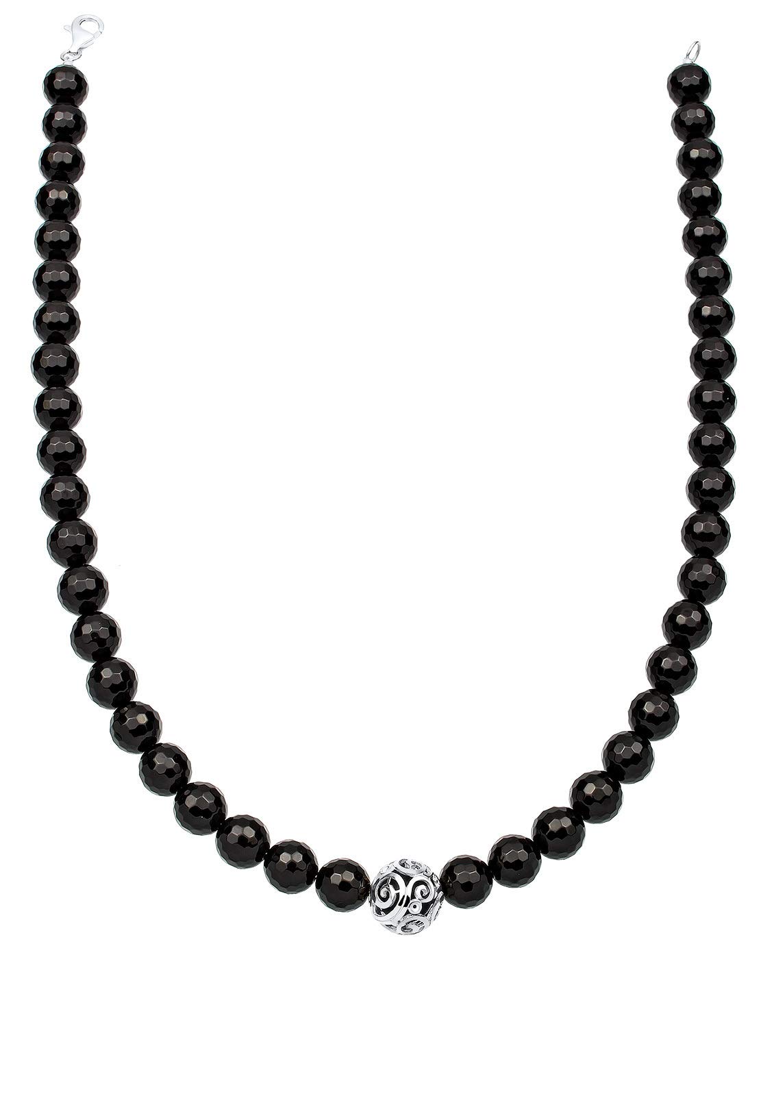 Elli Damen-Halskette Ornament Edelsteinkette 925 Silber Onyx schwarz - 0103240215