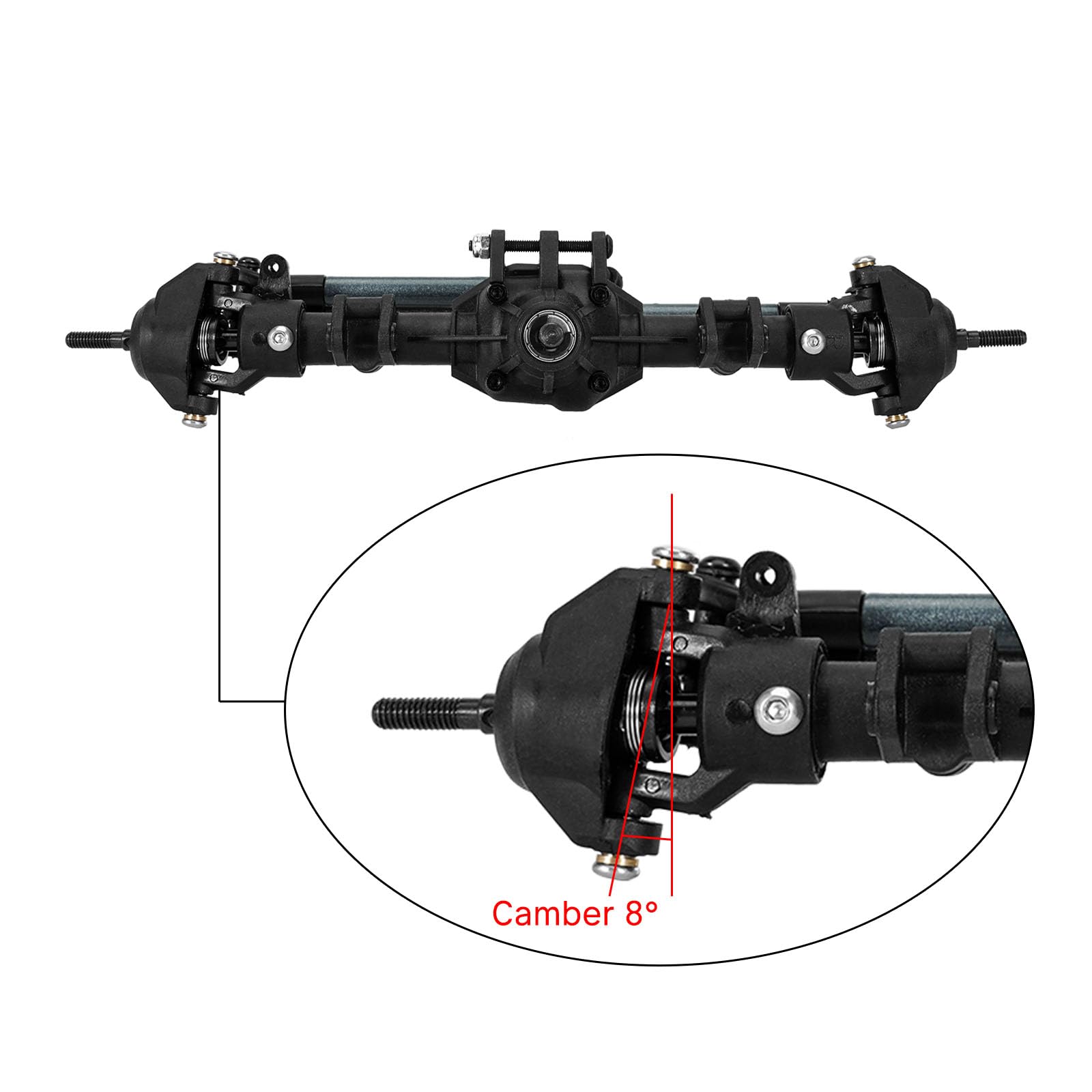 INJORA Front & Rear Axle for 1/10 Axial SCX10 II 90046 90047,Axial
