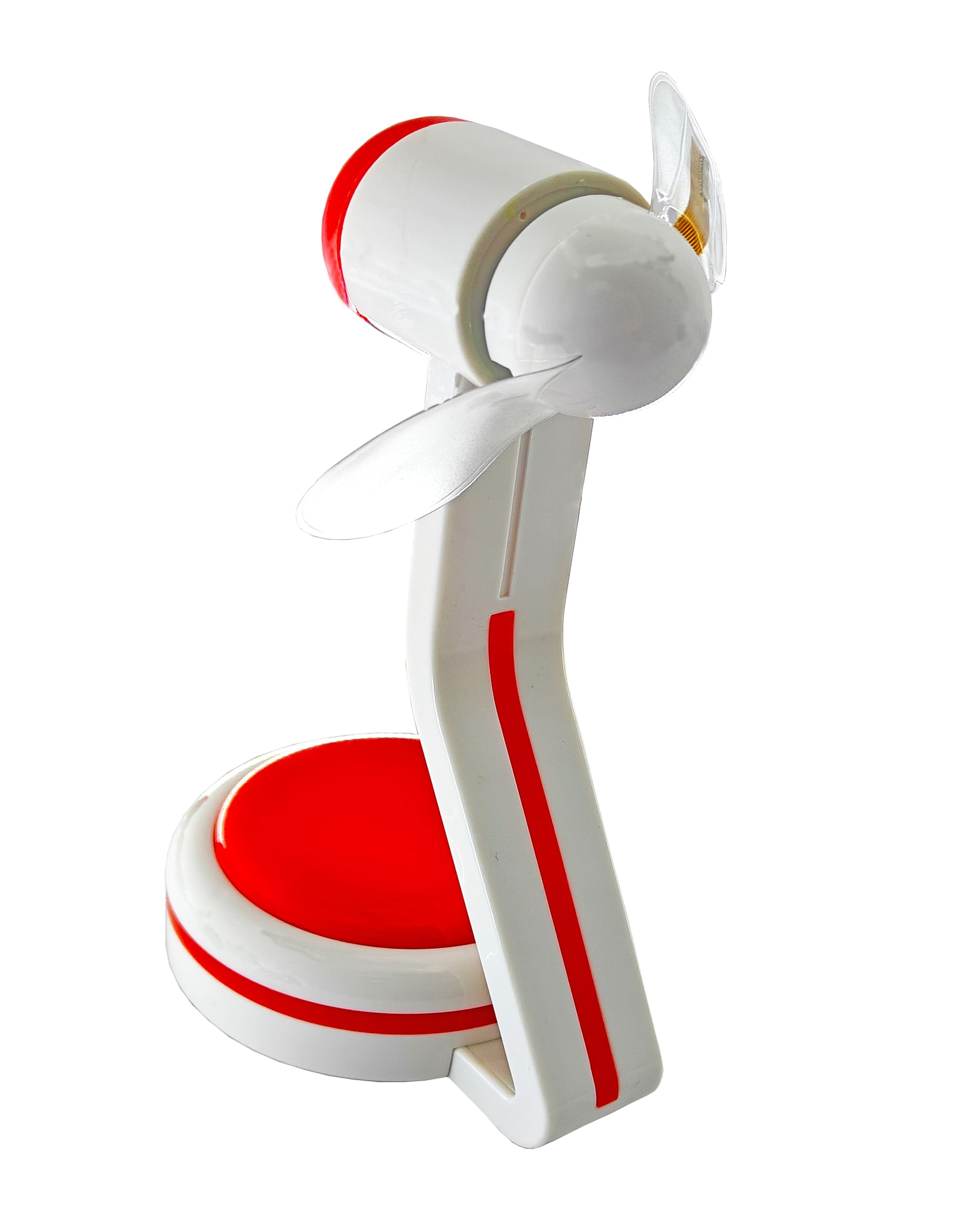 HALLO Electric Portable Mini USB LED Light Table Fan With Music For Travel, Camping, and Home Decor (Red)