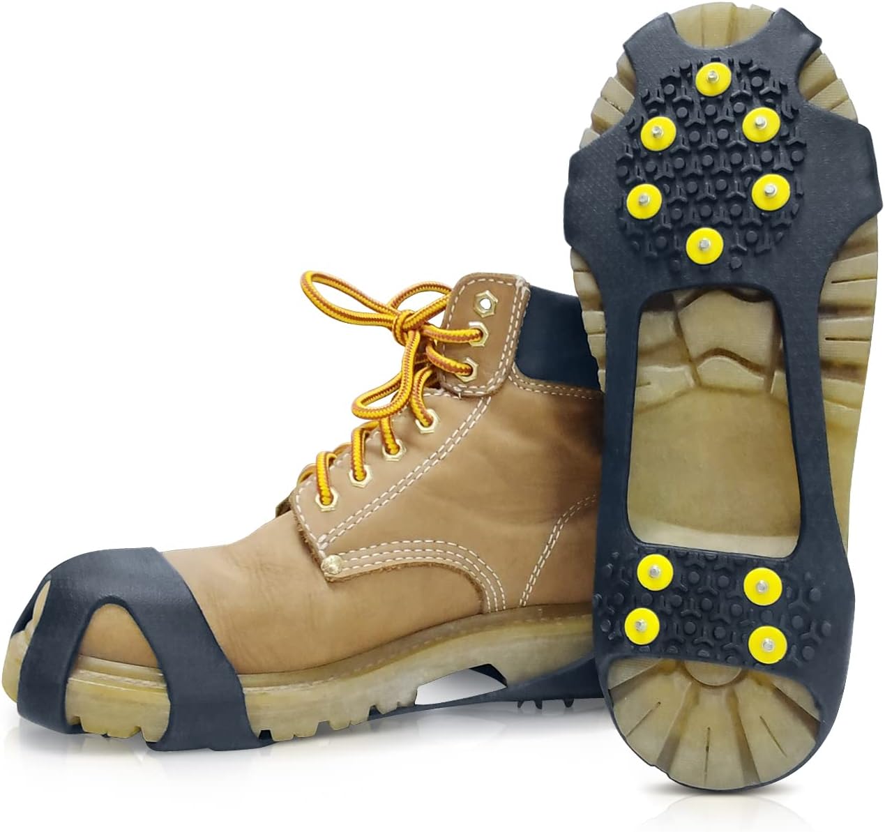 YASHINEIce Cleats for Boots Shoes, Snow Grips Cleats for Ice and Snow AntiSlip