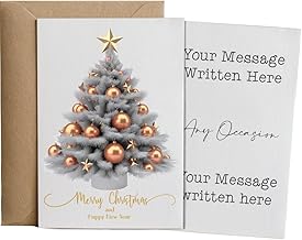 Hippowarehouse Personalised Christmas Tree Card Custom message With Envelope Xmas Greeting Card A6