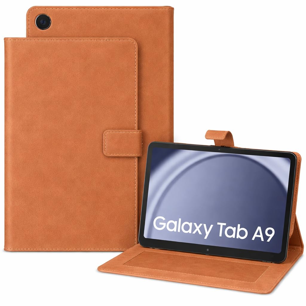 Cover for Samsung Galaxy Tab A9 8.7 Inch, Leather Flip Stand Case, Stand Function, Professional Theme [SM-X110/X115/X117] (Grey) — Amazon image 3