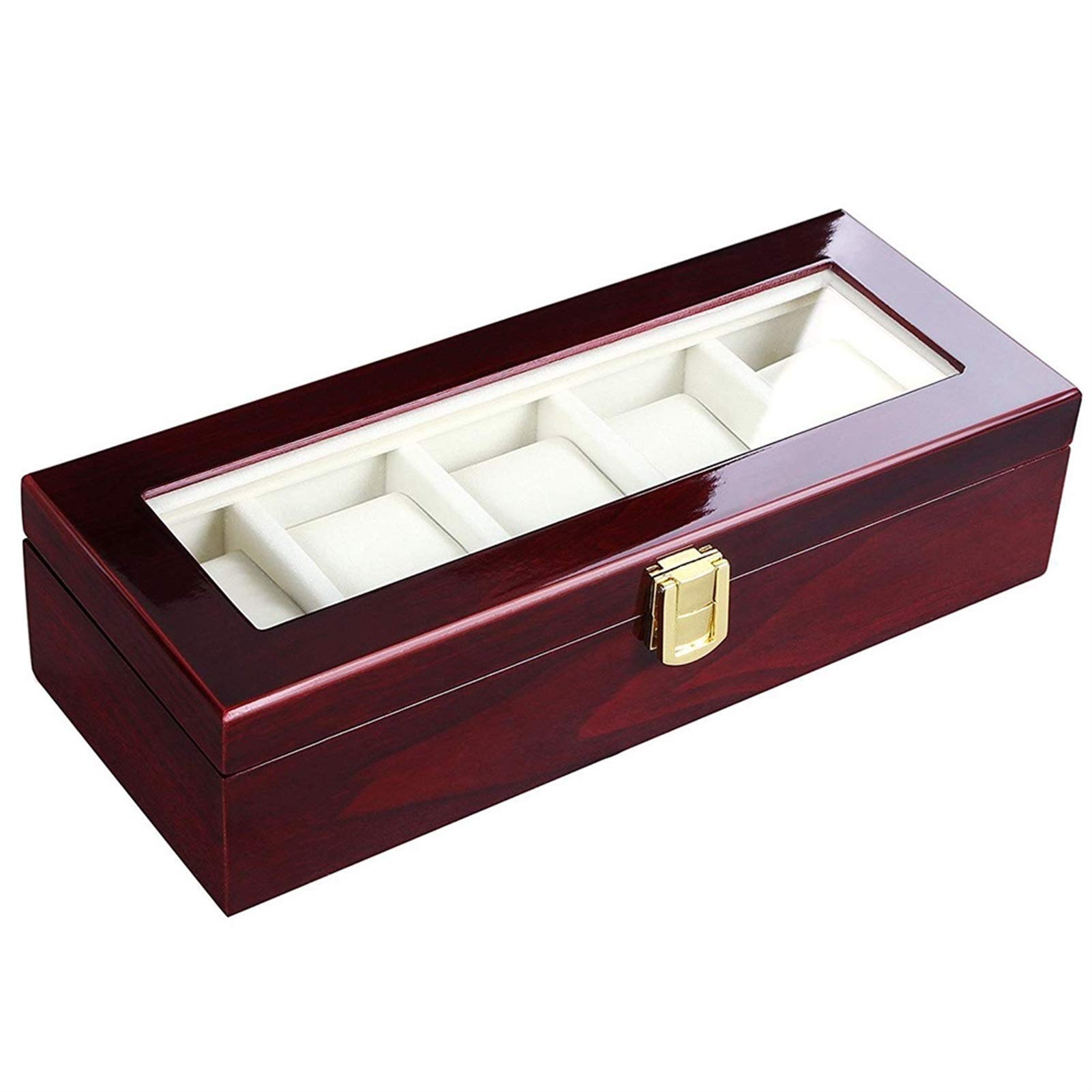 Scatola porta orologi for da uomo con copertura in vetro