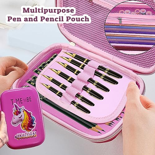 Image of FunBlast Pencil Pouches for Girls Stylish, Unicorn Pencil Pouch for Girls - Pencil Pouches for Kids, Pencil Case for Girl, Multipurpose Zipper Pencil Case (Unicorn Light Pink)