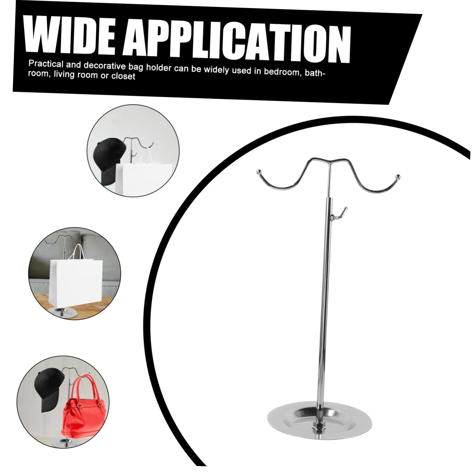 Unomor Fashion Multi-functional Bag Display Stand for Closet Hanger Purse Holder