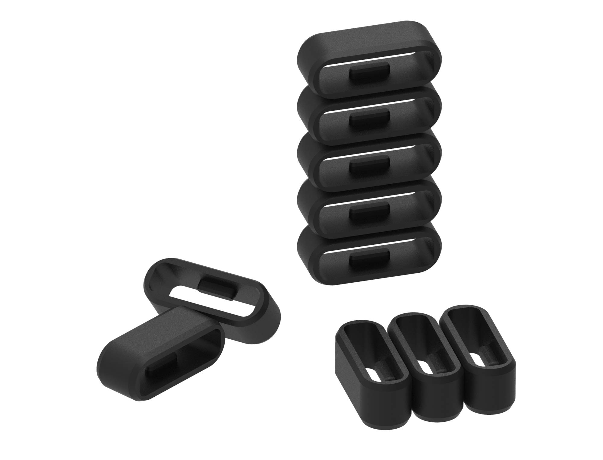 Ruentech Compatible Con Garmin VivoSmart HR/HR Silicona Anillo De Cierre Conector Cierre Seguridad Banda Keeper, Color Pack Of 20