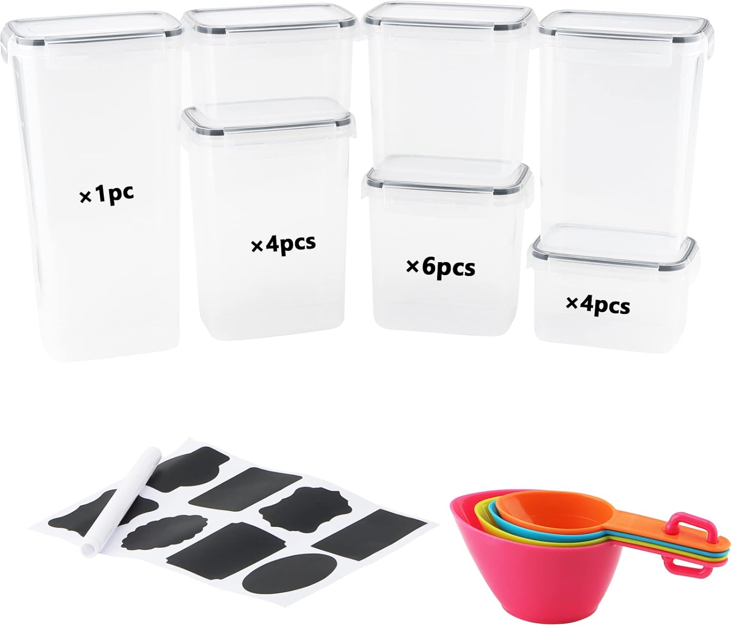 ZOENHOU 15 PCS Airtight Food Storage Container Set, Kitchen Pantry