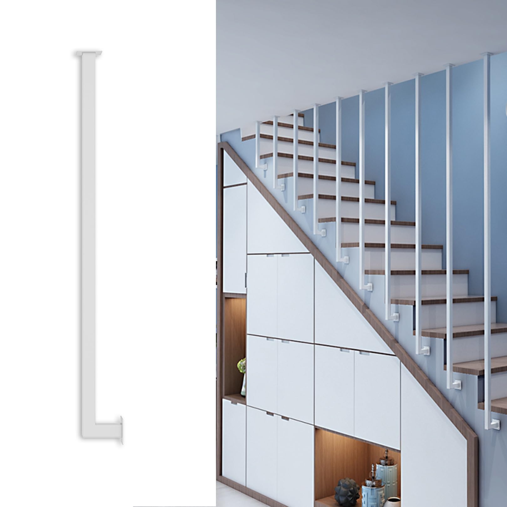 Balustres d'escalier modernes en métal noir pour garde-corps de loft et division d'espace