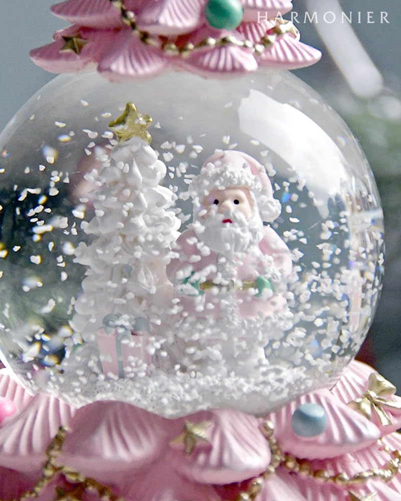 Amazon.co.jp: スノードーム/ピンクツリーサンタ クリスマス雑貨