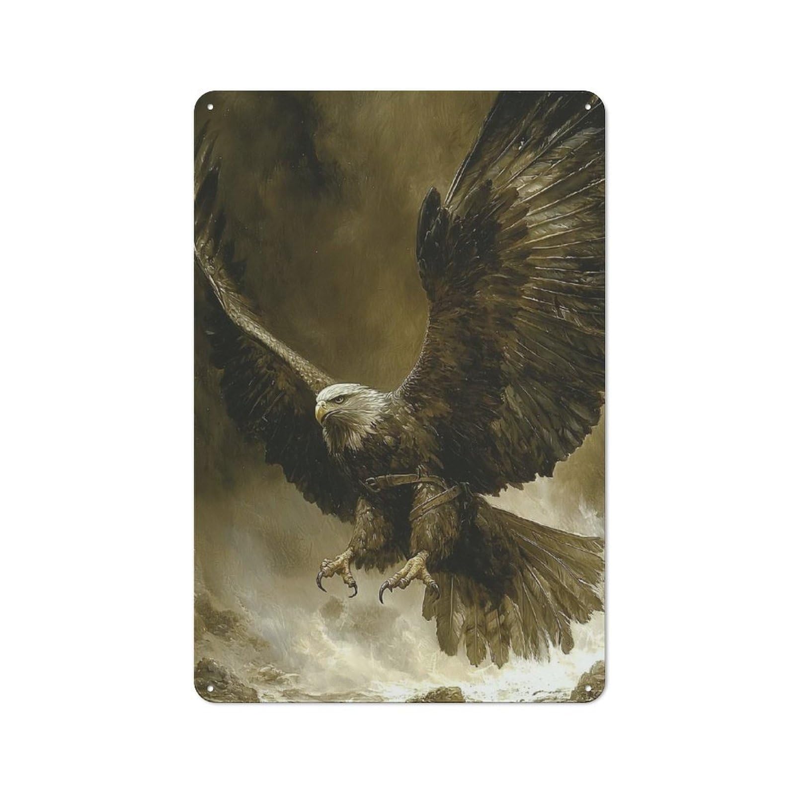 Junmoney Majestic Eagle In Flight For Dining Room Or Kitchen, Vintage Metal Sign 30X20cm, Gift For Dining Room Decor Fans During The Christmas Season