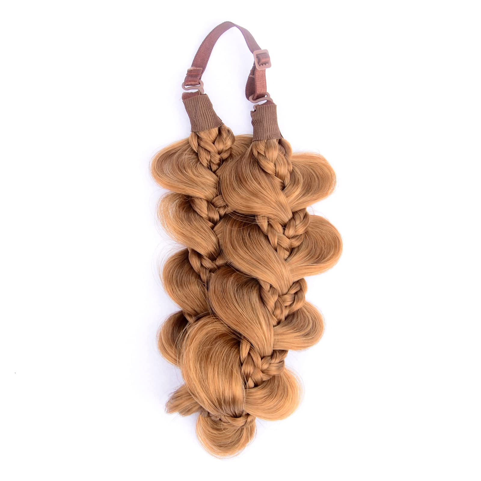 Gledola Bridal Hair Accessories Wide Kinky Fishtail Plaited Braids Headband Braided Synthetic Hair Elastic Stretch - Image 3