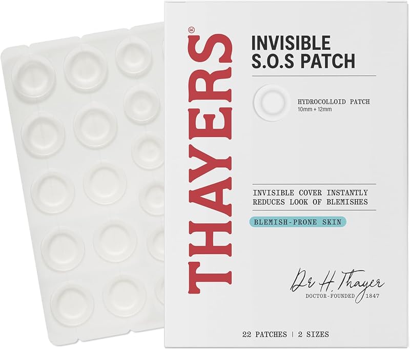 Invisible S.O.S Hydrocolloid Acne Pimple Patch, Ultra-Thin Design Instantly Reduces Look of Blemishes, Set of 22 Pimple Patches