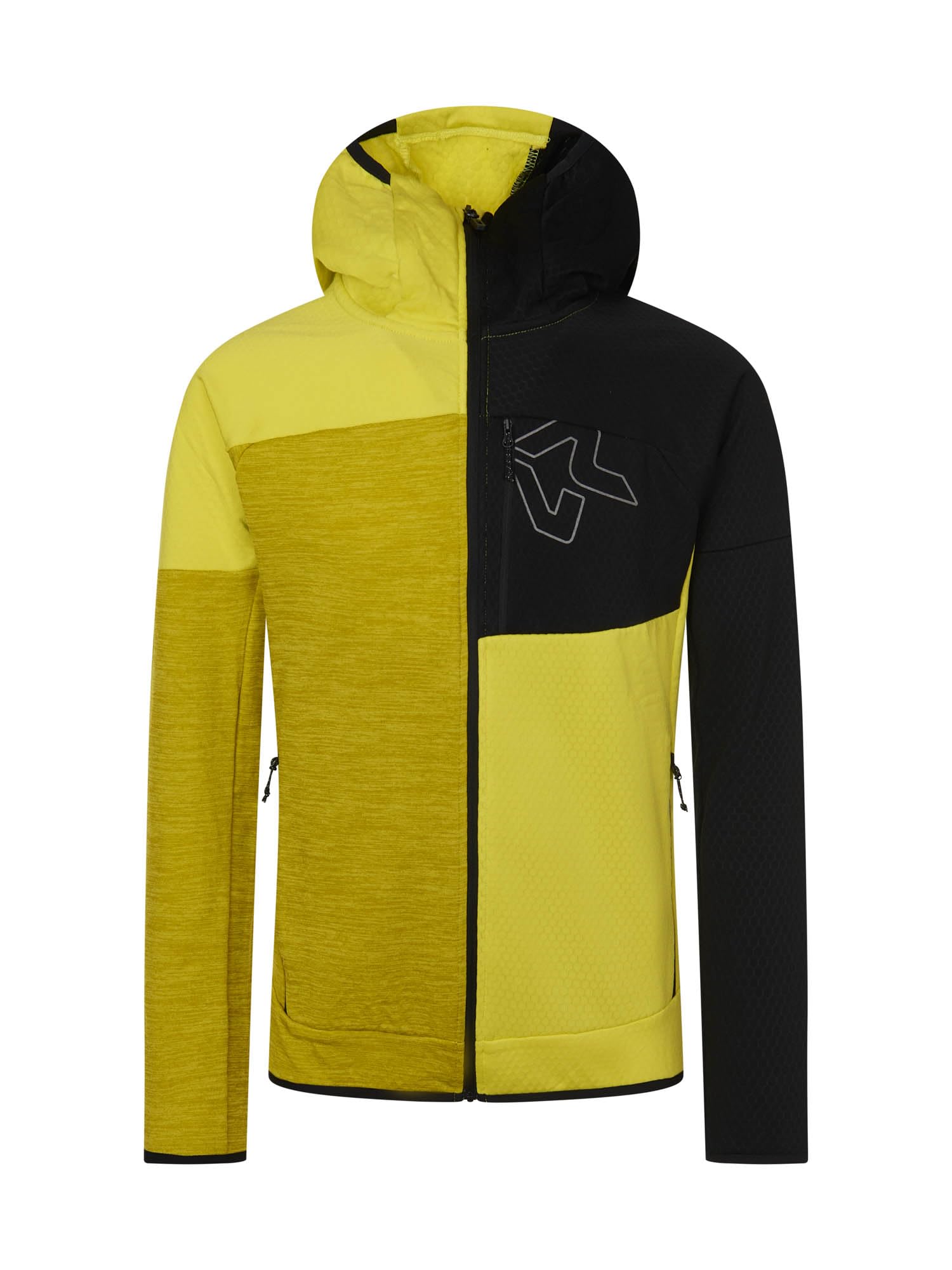 Rock Experience REMC02411-W971 KOBRA HOODIE FZ MAN FLEECE Sweatshirt Men's 1809 SULPHUR SPRING+0208 CAVIAR+O295 SULPH MEL XXL