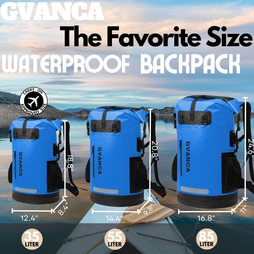 Wasserdichter Dry Bag Rucksack für Kajakfahren, Roll-Top-Trockenrucksack, schwimmender Outdoor-Trockensack, Kanufahren