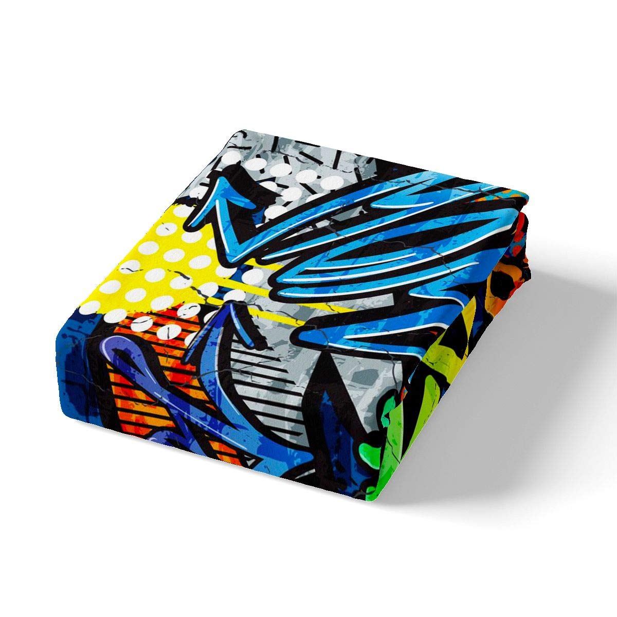 Juego de Ropa de Cama Estilo Graffiti Hippie de Hip Hop,Funda de edredón niños niñas,de Graffiti,colección Street Culture,2 Piezas,Individual