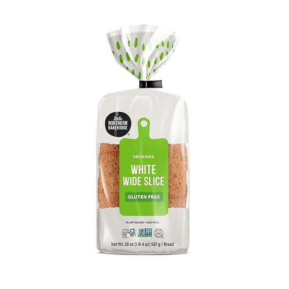 Little Northern Bakehouse Wide Sliced White Gluten Free Bread, Vegan Bread, Non-GMO and Allergy-Friendly, Gluten Free Food, Meals, Snacks - Wide Sliced White (8 pack, 20. oz each)