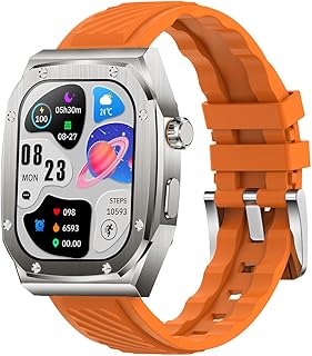 Vertente Oportuna Smartwatch Z79MAX Prata e Laranja Emborrachado - Monitoramento de Saúde, Notificações em Tempo Real e...